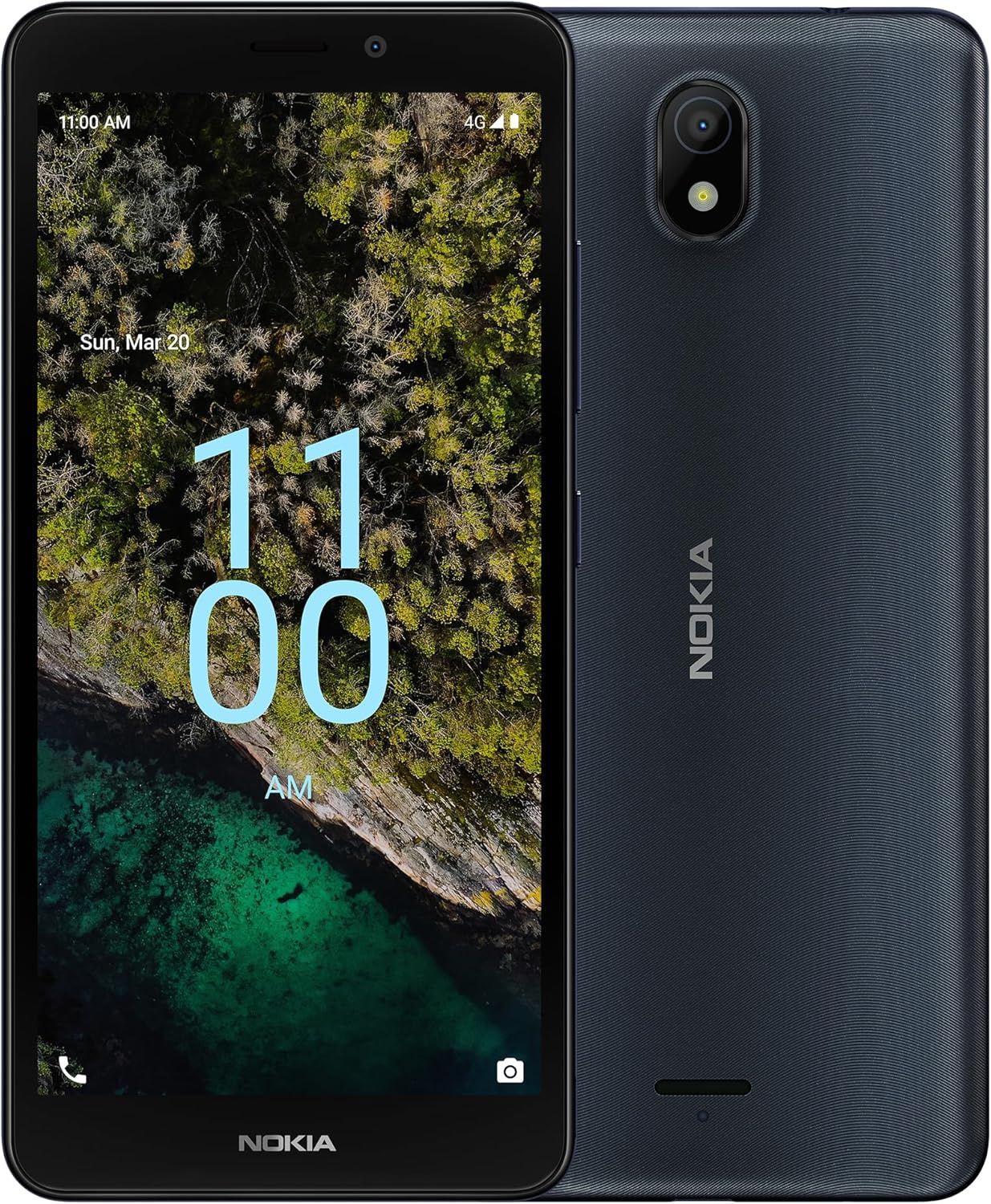 Nokia C100 | Android 12 | Unlocked Smartphone | All Day Battery | 2GB RAM | 32GB Storage | 5.45 Inch Screen | 8MP Camera | Navy Bluein